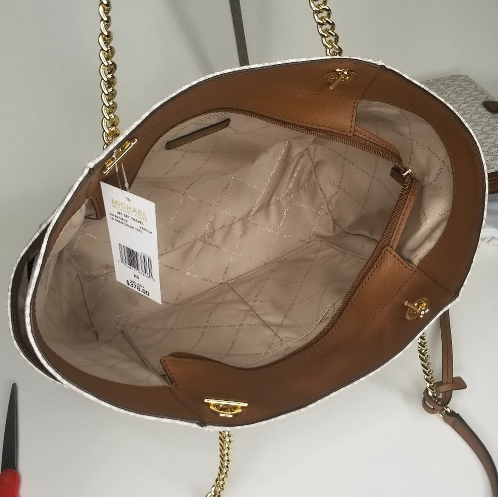 🔥 NWT MICHAEL KORS 2 SET DESIGNER Shoulder Purse Bag + Wristlet Matching - Picture 8 of 10